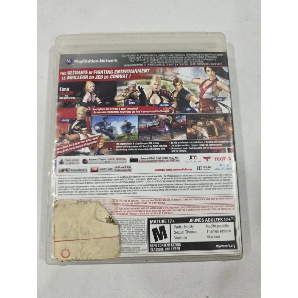 Dead or Alive 5: Ultimate (Sony PlayStation 3, 2013) PS3 Complete Tested